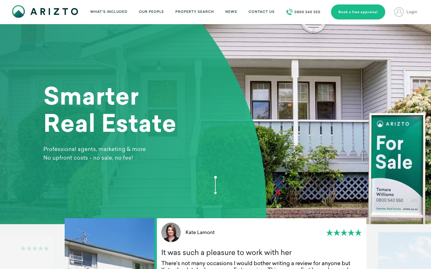 Arizto smarter real estate homepage